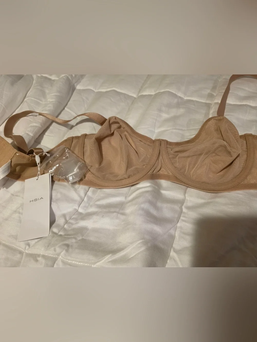 HSIA Multi-way Unlined Mesh Minimizer Secure Lifted Strapless Bra Nude 34DD NWT